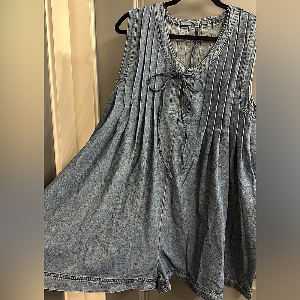Denim Romper Sleeveless Rompers